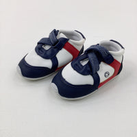 Navy & White Baby Shoes - Boys - Shoe Size 0