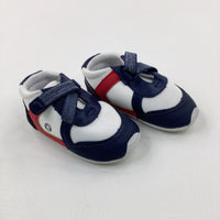 Navy & White Baby Shoes - Boys - Shoe Size 0