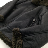 Black Suede Effect Fleece Lined Aviator Jacket - Boys 6-7 Years