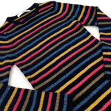 Sparkly Colourful Striped Navy Knitted Dress - Girls 8-9 Years