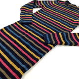 Sparkly Colourful Striped Navy Knitted Dress - Girls 8-9 Years