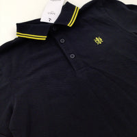 **NEW** '1884' Motif Black Long Sleeve Polo Shirt - Boys 9-10 Years