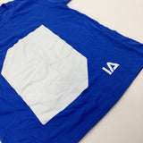 'IA' Design Blue Cotton T-Shirt - Boys 9-10 Years