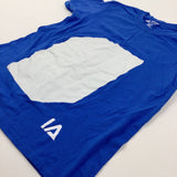 'IA' Design Blue Cotton T-Shirt - Boys 9-10 Years