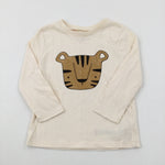 **NEW** Tiger Face Cream Long Sleeve Top - Boys 2-3 Years