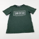 'San Diego' Green Cotton T-Shirt - Boys 9-10 Years