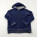 Blue Fleece Lined Zip Through Heavyweight Hoodie - Boys 9-10 Years