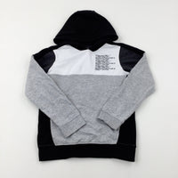 'Established 1985' Black & Grey Hoodie - Boys 9-10 Years