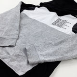 'Established 1985' Black & Grey Hoodie - Boys 9-10 Years