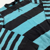 Turquoise & Charcoal Grey Striped Knitted Jumper - Boys 9-10 Years