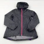 Patterned Charcoal Grey Lightweight Jacket - Girls 10-11 Years