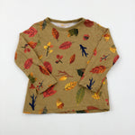 Colourful Leaves Brown Long Sleeve Top - Boys 2-3 Years