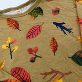 Colourful Leaves Brown Long Sleeve Top - Boys 2-3 Years