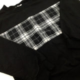 Black Sweatshirt With Checked Panel - Boys 9-10 Years