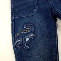 **NEW** Dinosaurs Appliqued Mid Blue Denim Jeans  - Boys 2-3 Years