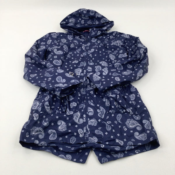 Patterned Navy Lightweight Jacket - Girls 11-12 Years