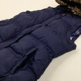 Navy Padded Gilet With Fluffy Hood - Girls 12-13 Years