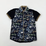 Colourful Leopards Black Shirt - Boys 2-3 Years