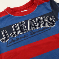 'J Jeans' Red & Blue Striped T-Shirt - Boys 2-3 Years