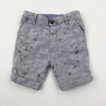 Sharks Grey Shorts With Adjustable Waist - Boys 2-3 Years