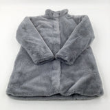 Light Grey Fluffy Winter Coat - Girls 13-14 Years