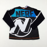 **NEW** 'Nerf' Black & White Long Sleeve Top - Boys 10-11 Years