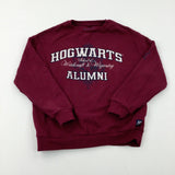 'Hogwarts' Appliqued Burgundy Sweatshirt - Boys 10-11 Years