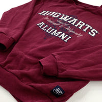 'Hogwarts' Appliqued Burgundy Sweatshirt - Boys 10-11 Years