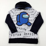 'Crewmate' Among Us Colourful Character Black & Grey Hoodie - Boys 10-11 Years