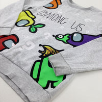 'Among Us' Colourful Grey Sweatshirt - Boys 10-11 Years