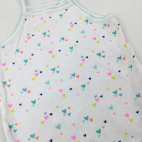 Colourful Hearts White Bodysuit - Girls 2-3 Years