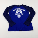 'All Day Long' Game Controller Navy Long Sleeve Top - Boys 10-11 Years