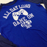 'All Day Long' Game Controller Navy Long Sleeve Top - Boys 10-11 Years