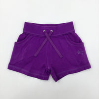 Flower Motif Purple Shorts - Girls 2-3 Years
