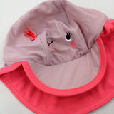Flamingo Face Pink Sun Hat - Girls 2-3 Years