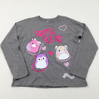 'Squish Squad' Squishmallows Colourful Grey Long Sleeve Top - Girls 10-11 Years