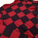 Burgundy & Black Checked Long Sleeve Top - Boys 11-12 Years