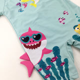 'Baby Shark' Colourful Turquoise Beachsuit - Boys 6-9 Months