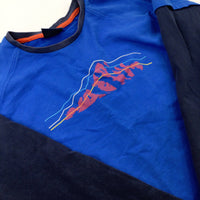 Mountain Blue & Navy Long Sleeve Top - Boys 11-12 Years