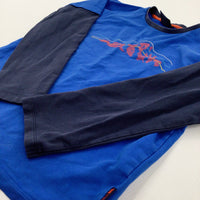 Mountain Blue & Navy Long Sleeve Top - Boys 11-12 Years