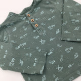 Tractors Khaki Long Sleeve Top - Boys 6-9 Months