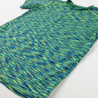 Patterned Blue & Green Sports T-Shirt - Boys 11-12 Years