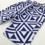 Patterned Blue & White Jersey Trousers - Boys 6-9 Months