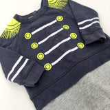 Captain Style Charcoal Grey Romper- Boys 6-9 Months