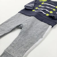 Captain Style Charcoal Grey Romper- Boys 6-9 Months