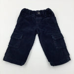 Navy Cord Trousers With Adjustable Waist - Boys 6-9 Months