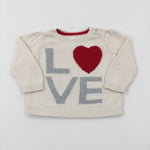 'Love' Heart Cream Knitted Jumper - Boys 6-9 Months