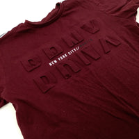 'New York City' Burgundy T-Shirt - Boys 11-12 Years