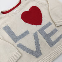 'Love' Heart Cream Knitted Jumper - Boys 6-9 Months