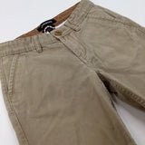 Tan Shorts With Adjustable Waist - Boys 11-12 Years